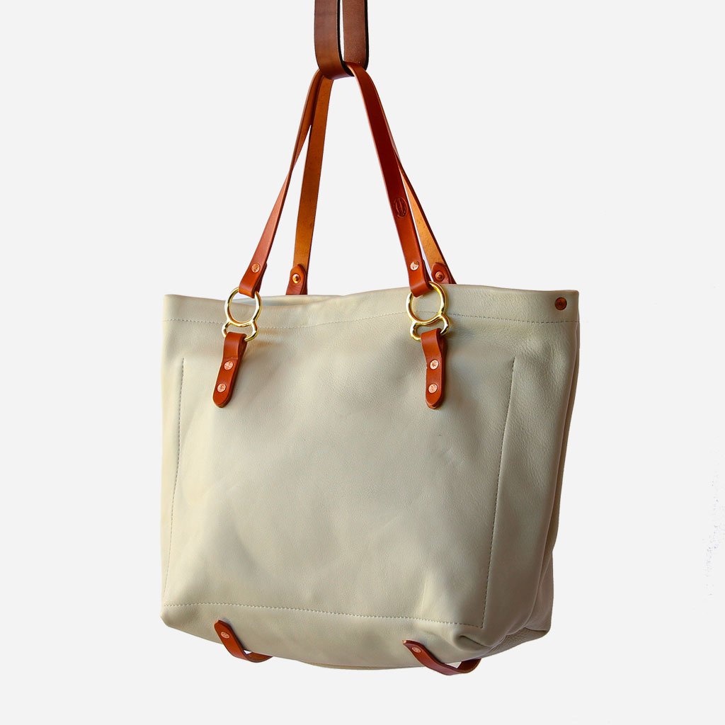 Copperdot #2 Leather Bag Cream