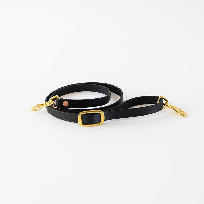 Adjustable Premium Leather Crossbody Strap | Black