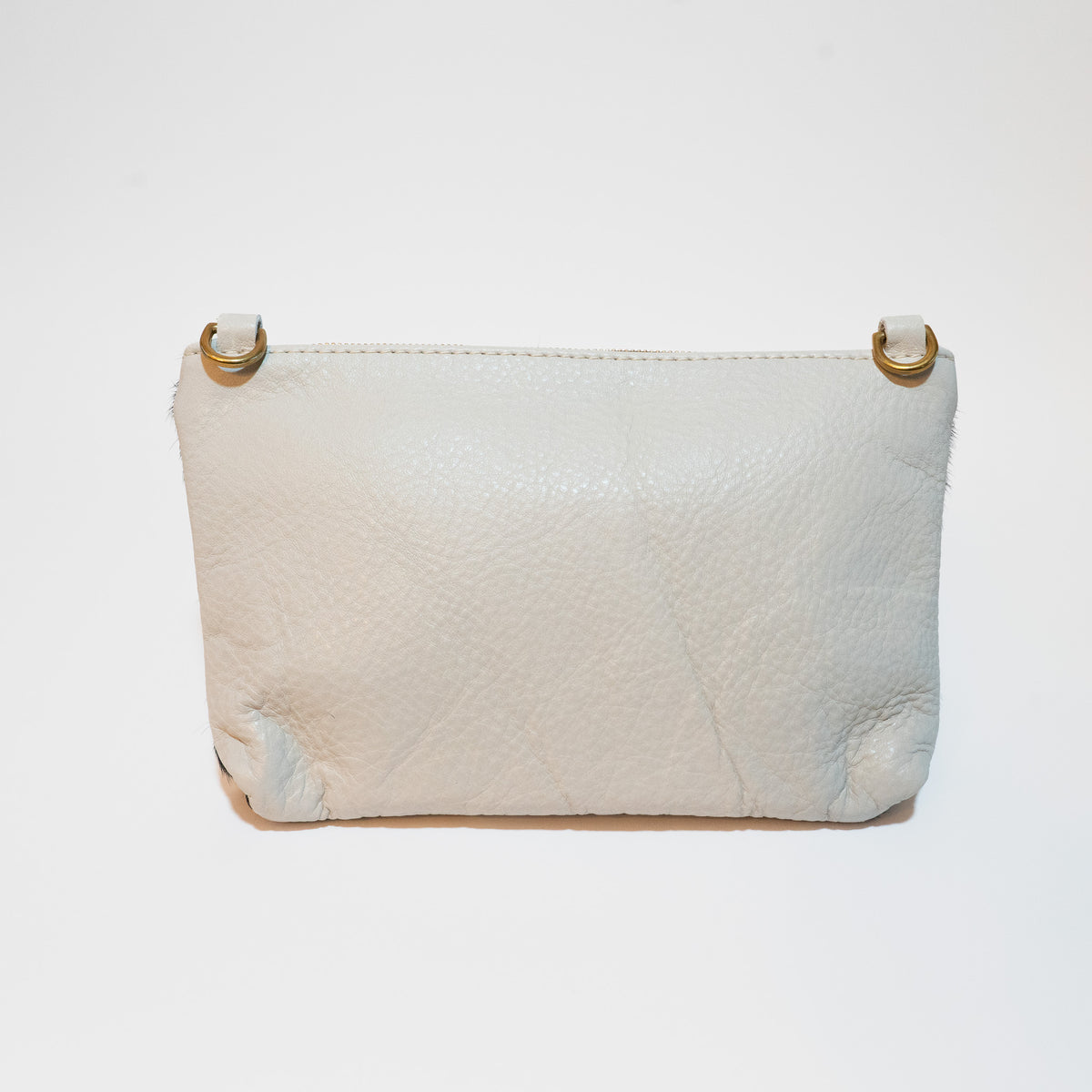Zippy Clutch | Cream & Black Hide ( Perfectly Imperfect )