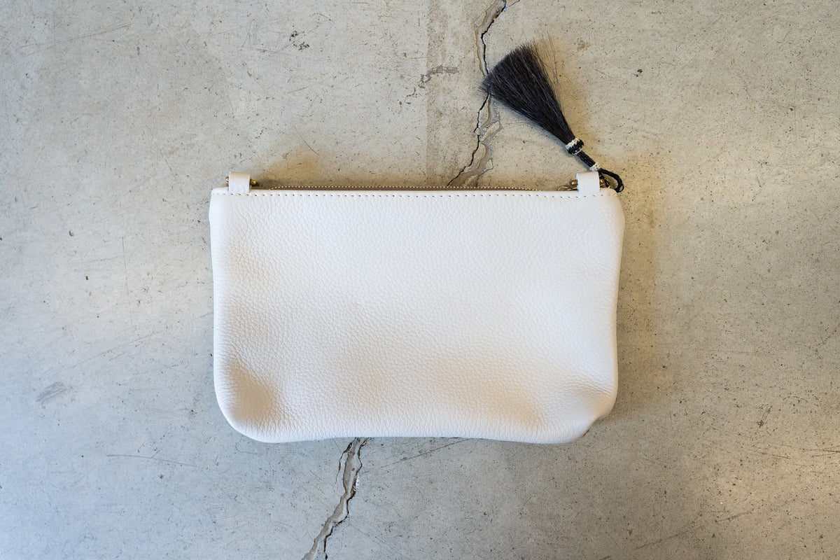 Perfectly Imperfect - Black and White Cow Hair Zippy with cream back #19