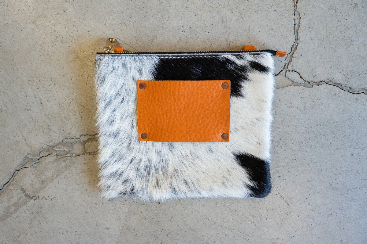 Perfectly Imperfect - Black and White Cow Hair Resi with Arizone backing + Patch #20