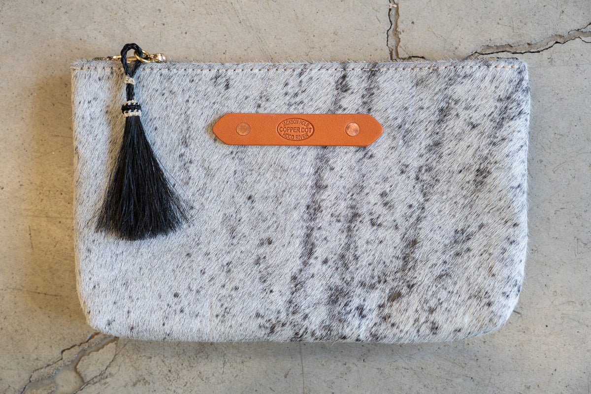 Perfectly Imperfect - White and Black Cow Hair Zippy with Black Back #22