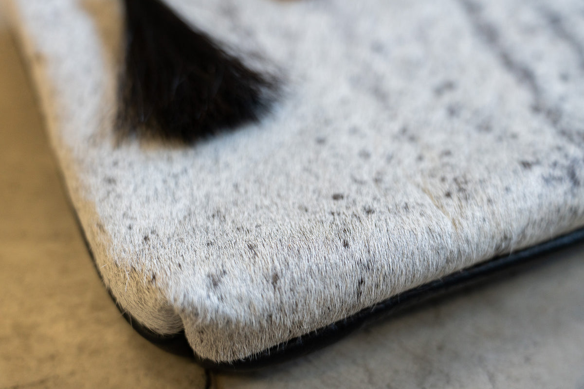 Perfectly Imperfect - White and Black Cow Hair Zippy with Black Back #22