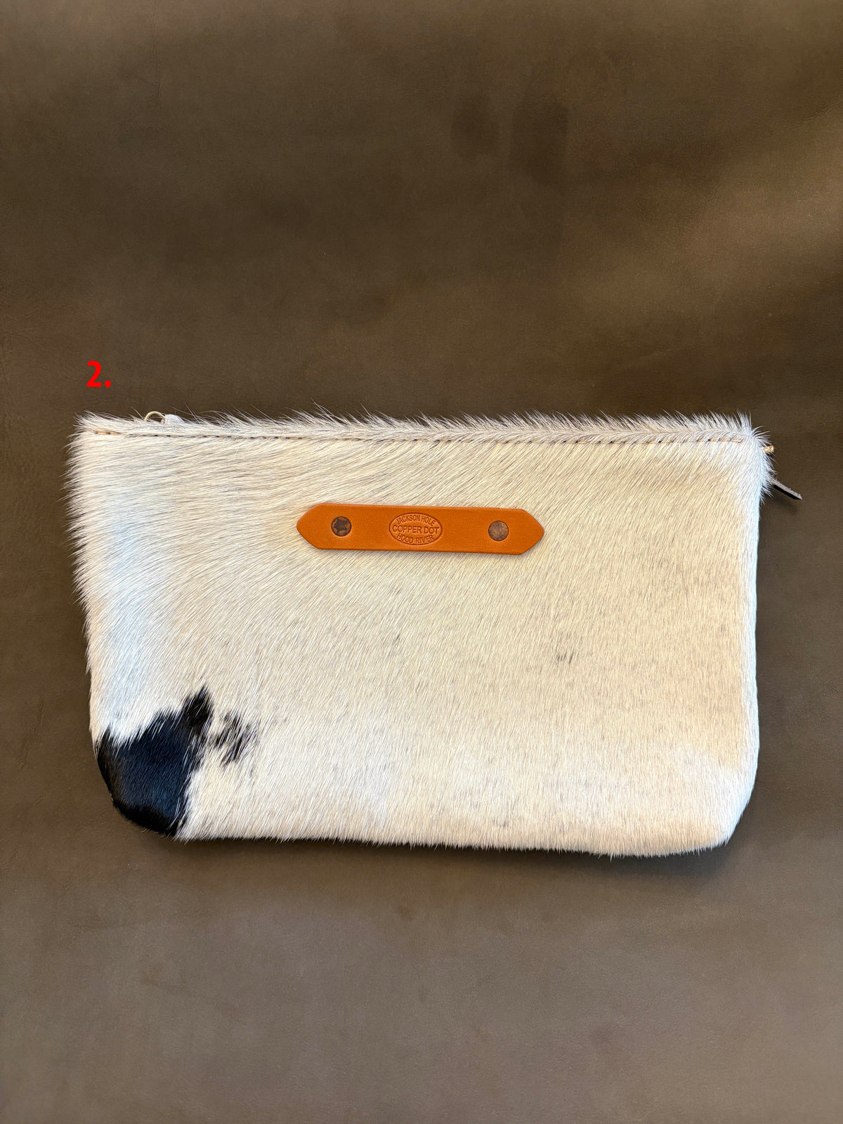 Silver Shimmer & Black Hide Zippy Clutch