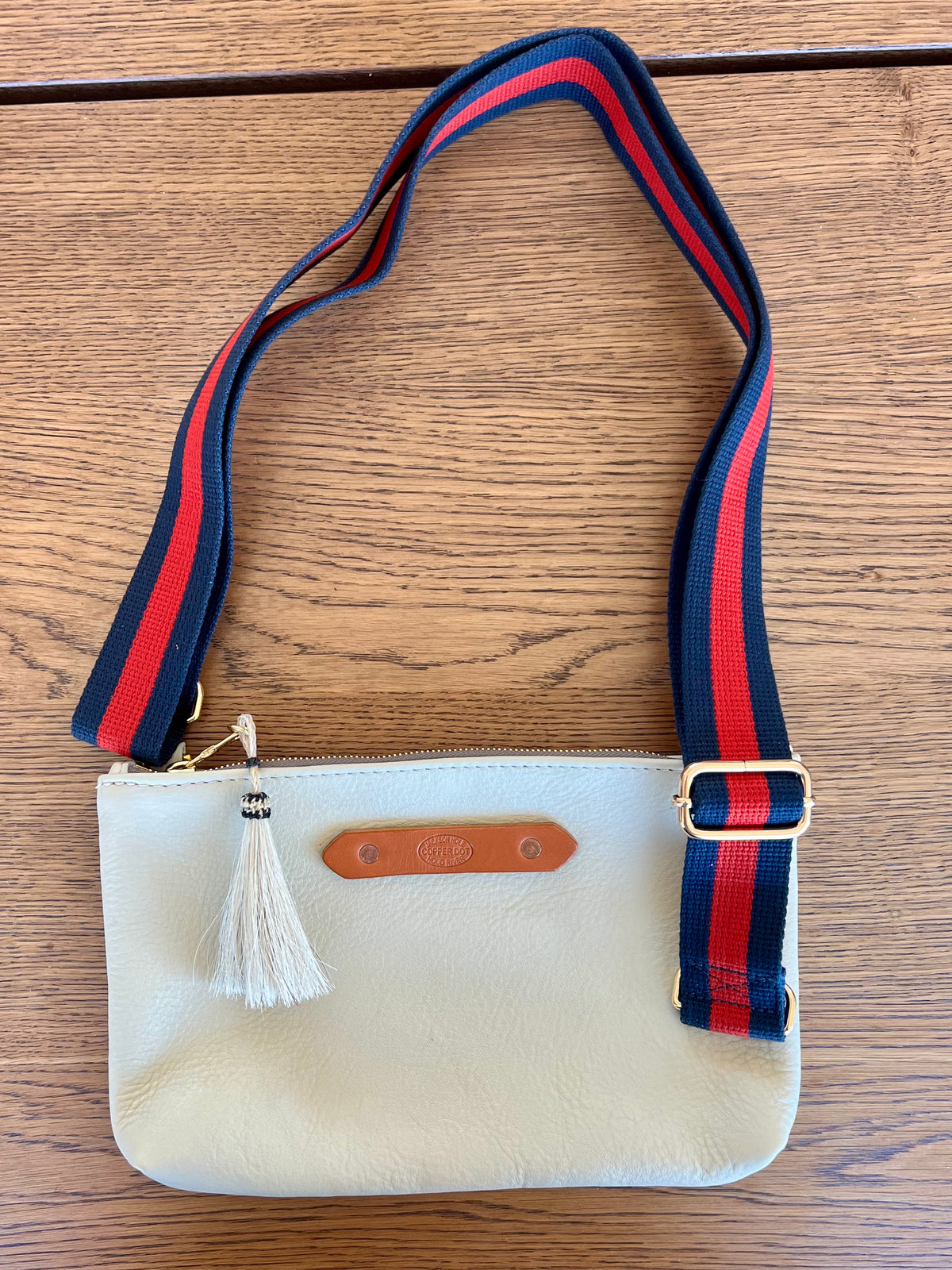 Cream Zippy Clutch