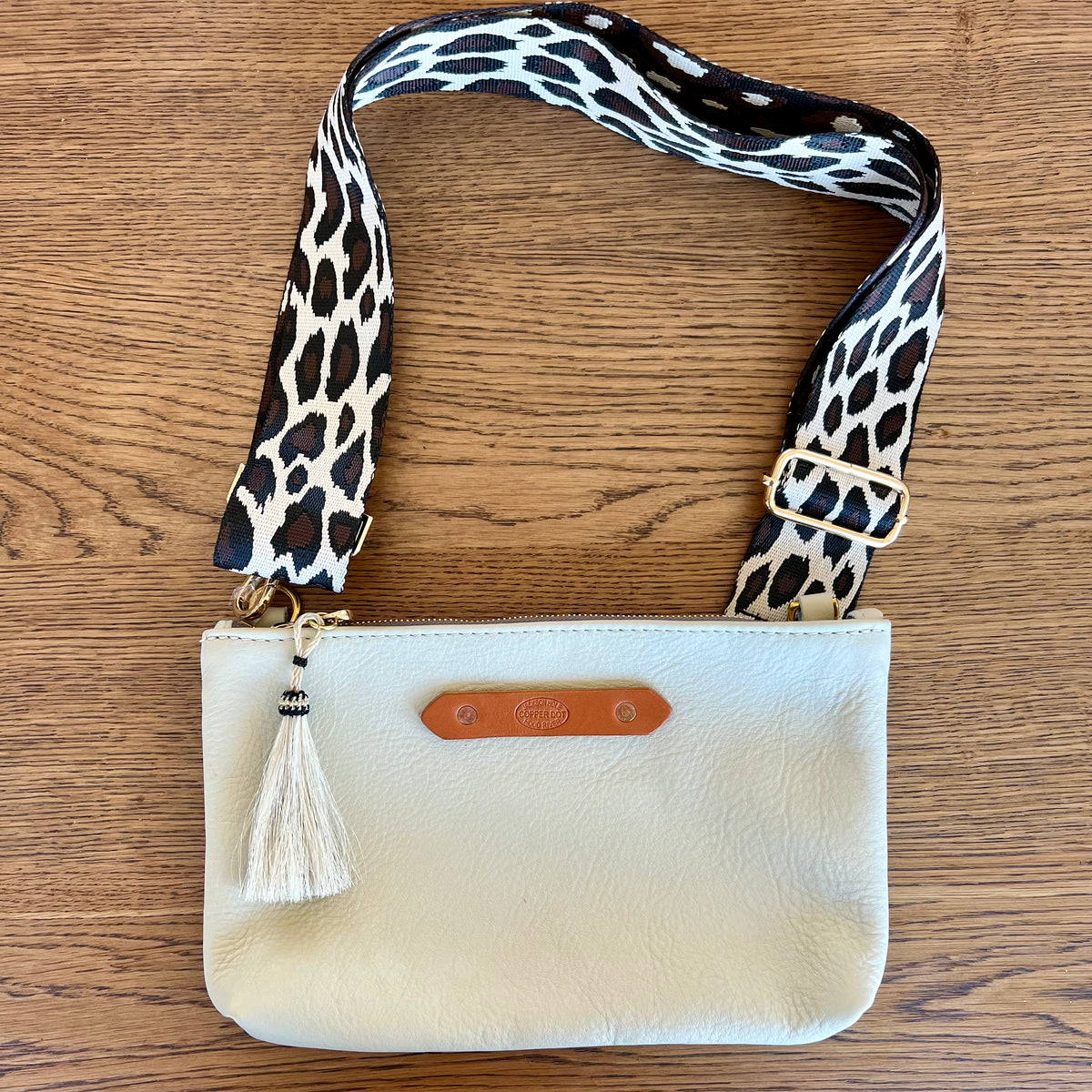 Cream Zippy Clutch
