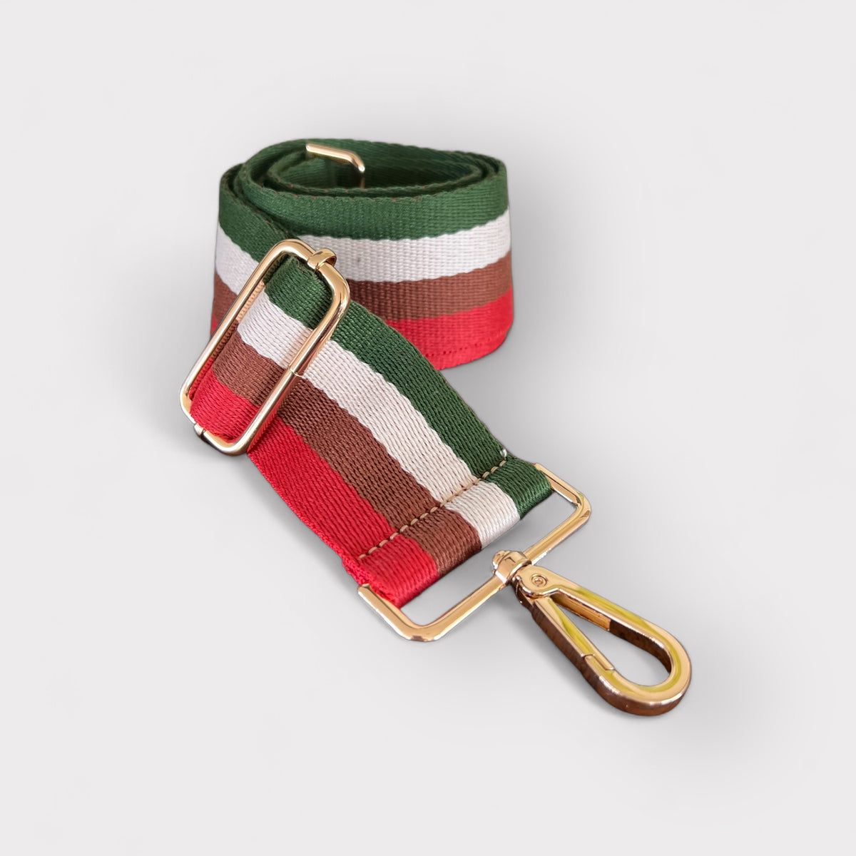 Webbing Shoulder Strap NEW Italo Stripe- Gold Hardware