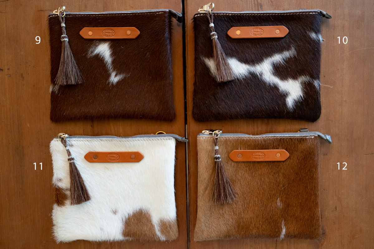 Bronze Shimmer & Brown Hide Resi Zip Clutch