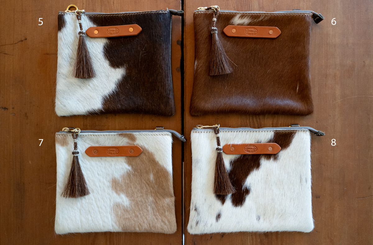 Bronze Shimmer & Brown Hide Resi Zip Clutch