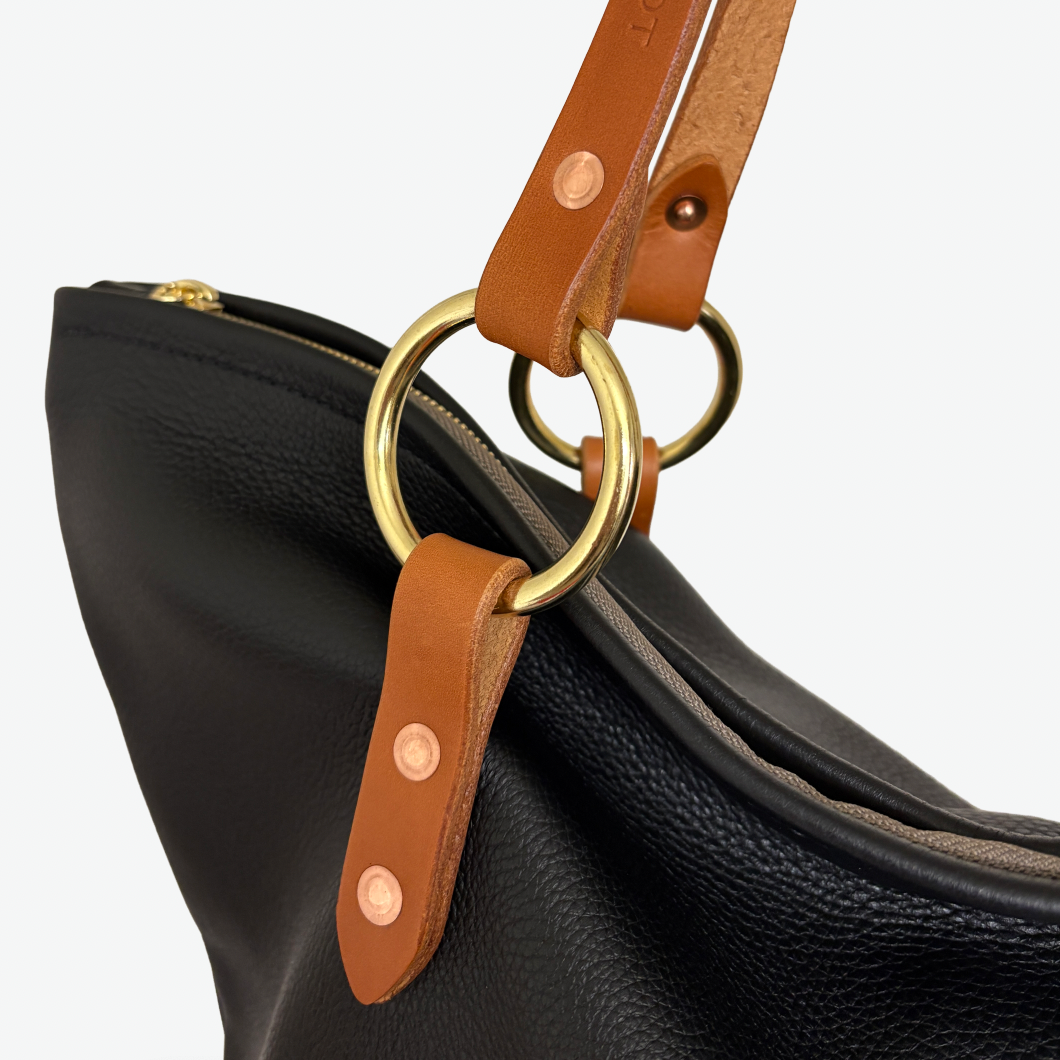 No. 2 Zip-Top - Leather Tote Handbag | Black