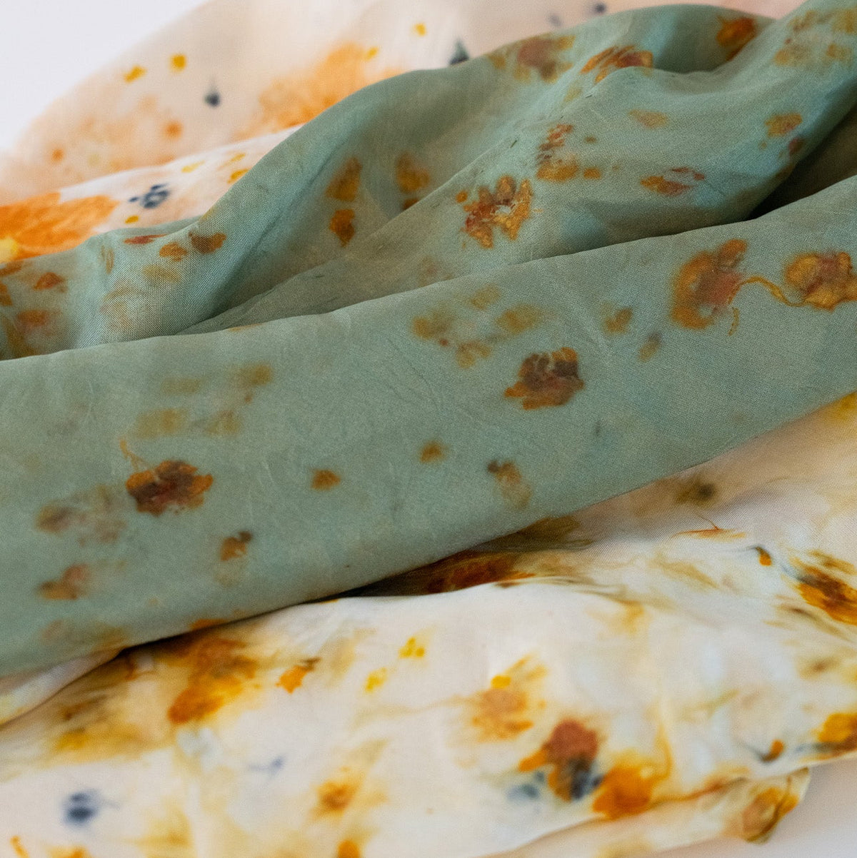 Silk scarf naturally dyed