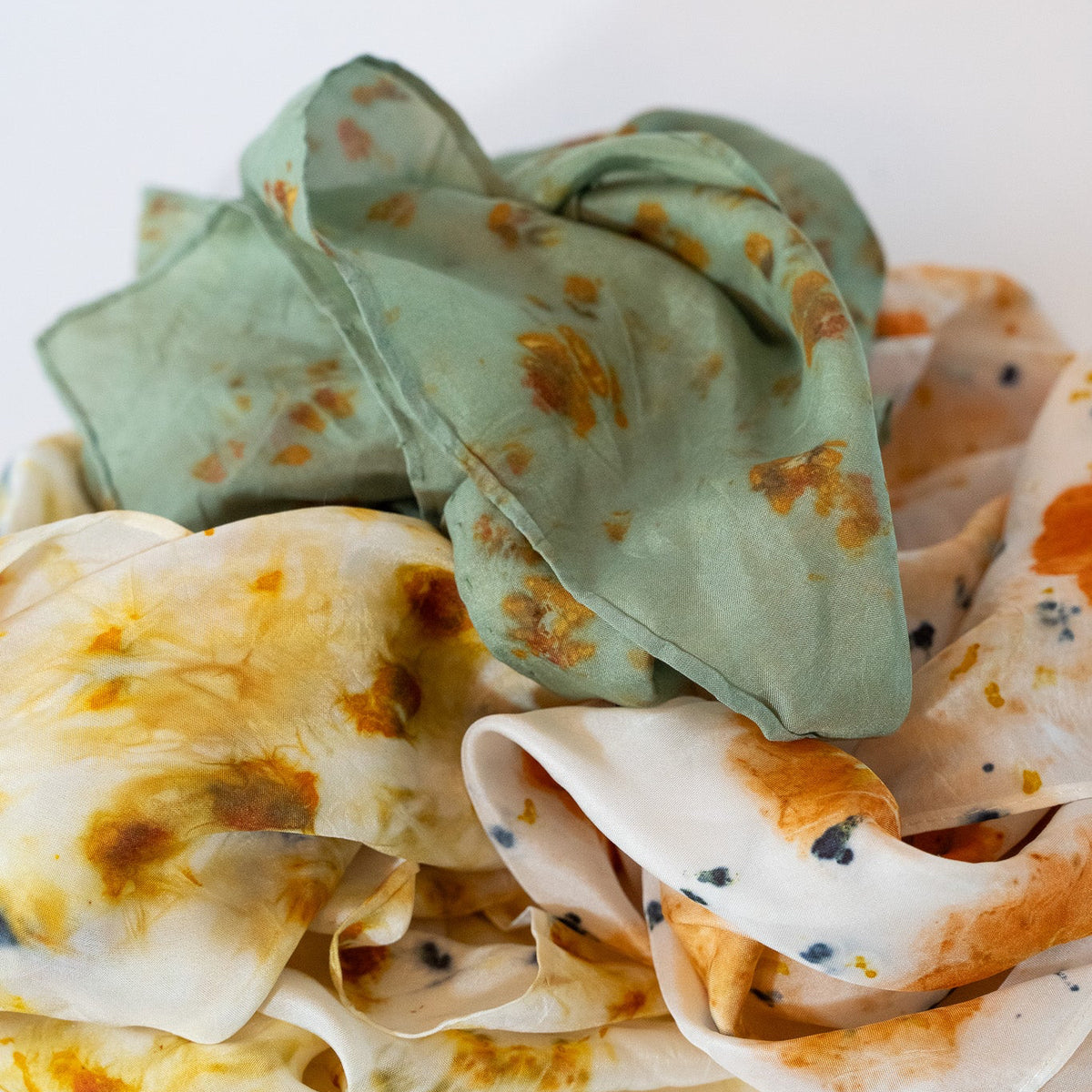 naturally dyed silk scarf