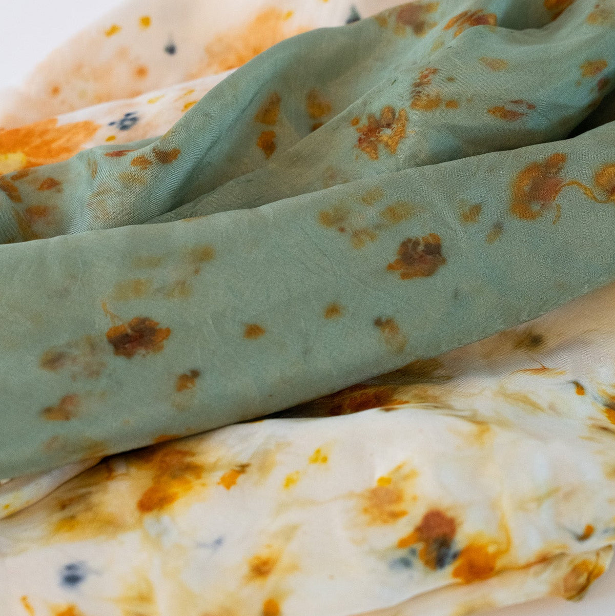 naturally dyed silk scarf