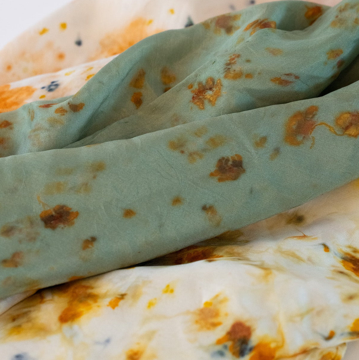 natually dyed silk scarf