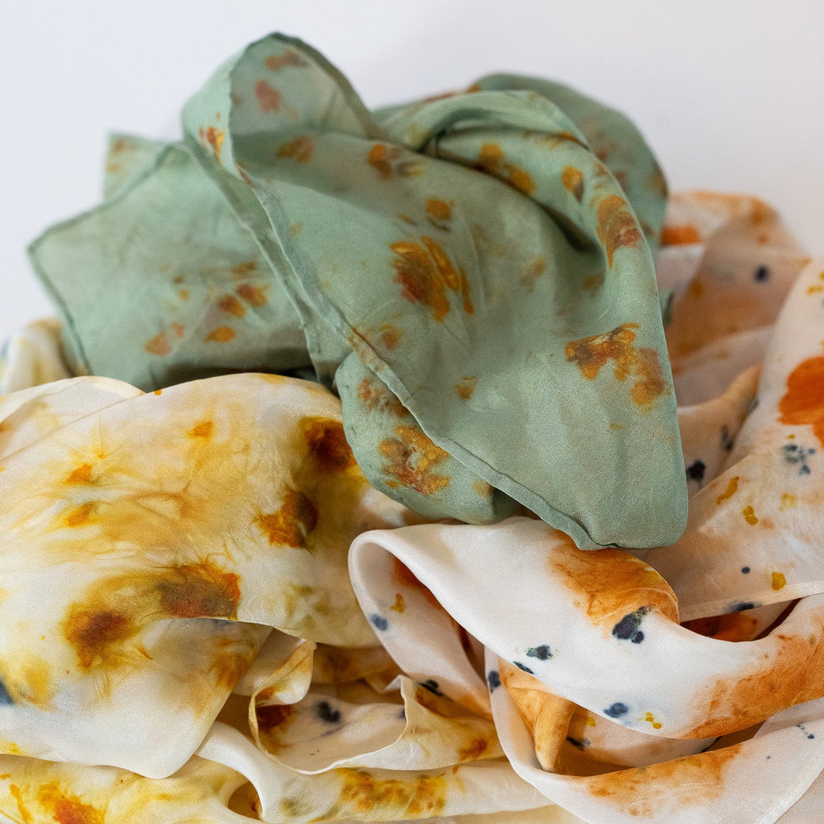 natually dyed silk scarf