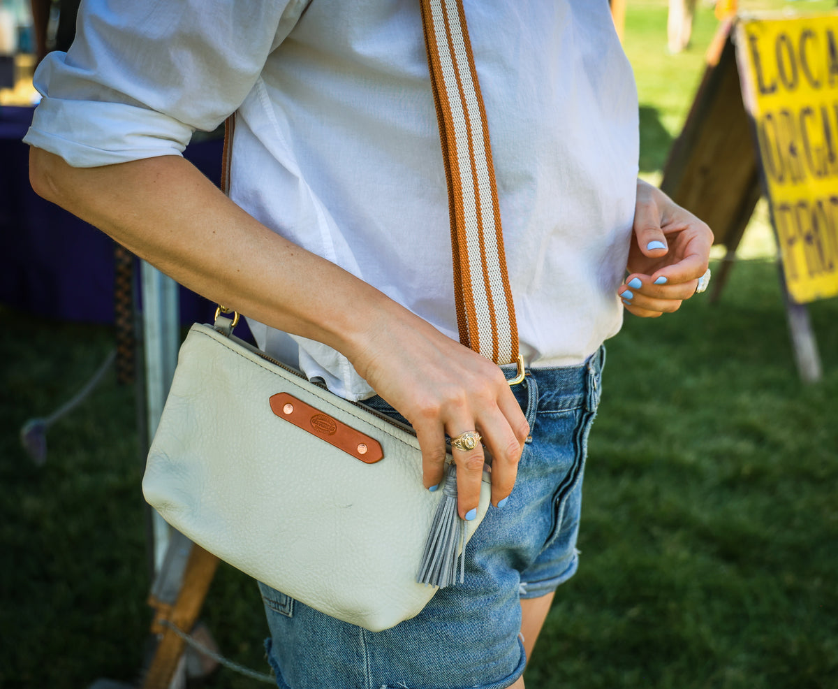 Cream Zippy Clutch