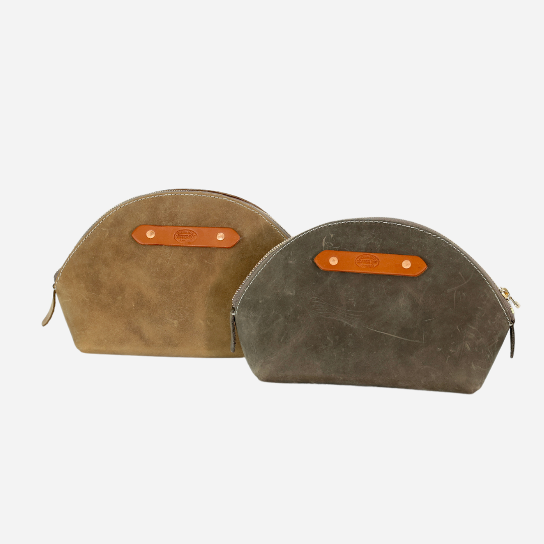 Grey Oil Crescent Bag
