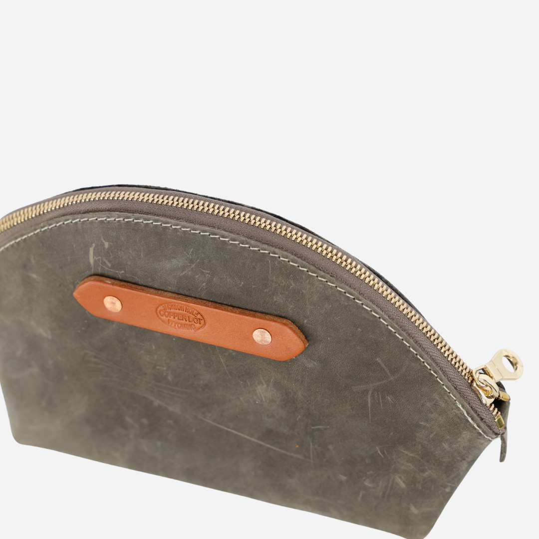 Grey Oil Crescent Bag