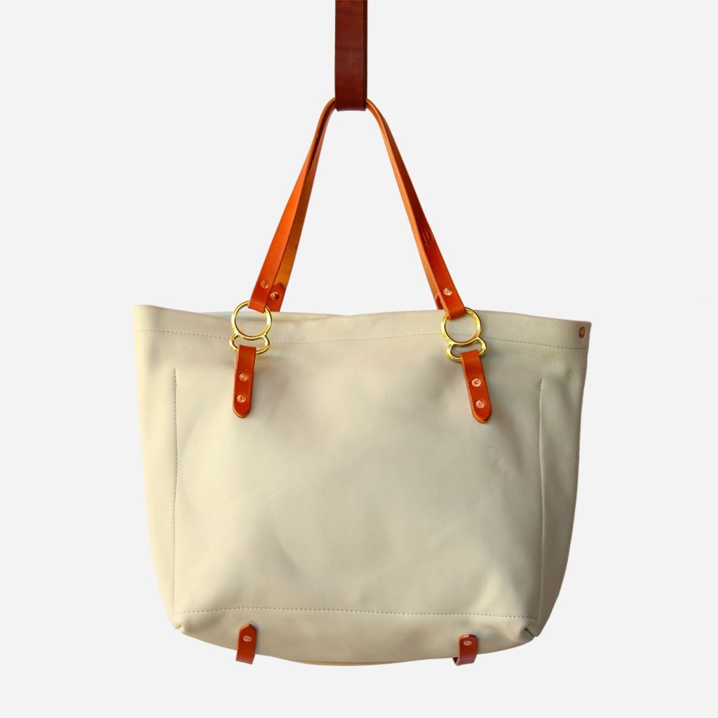 Copperdot #2 Leather Bag Cream