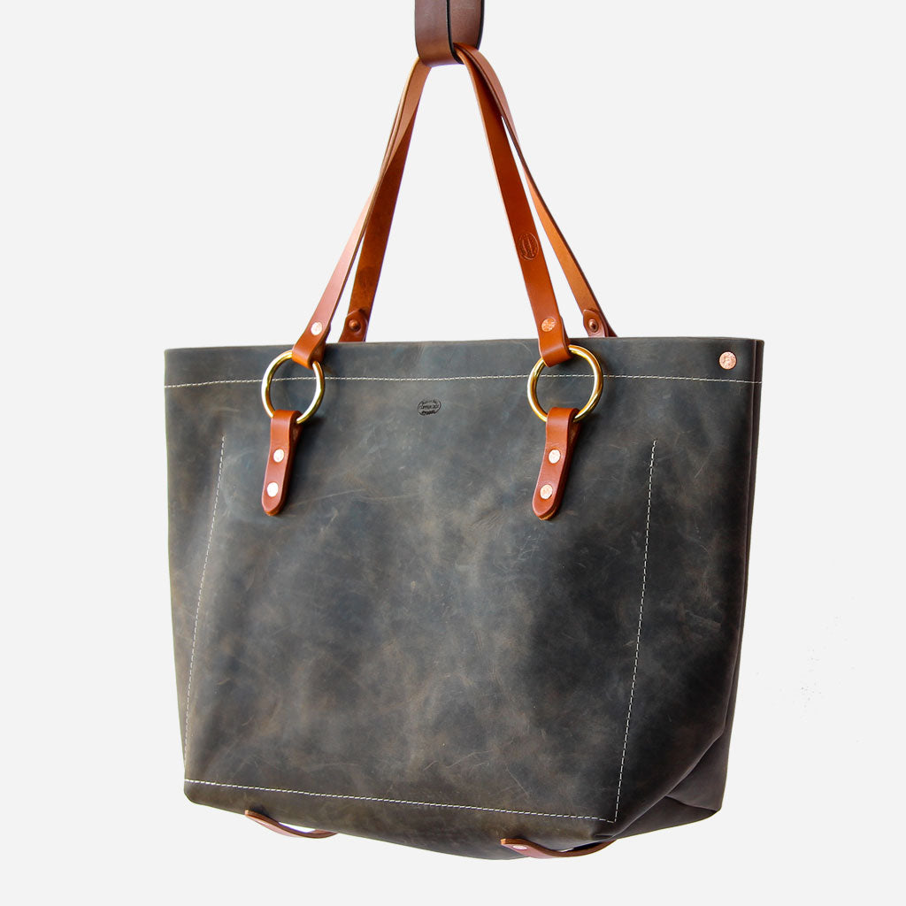 Copperdot #2 Leather Bag Grey Oil