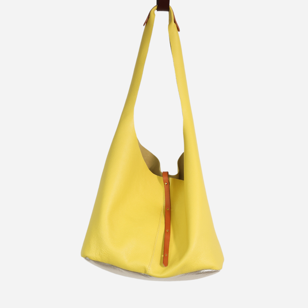 Lemon Yellow Amalfi Beach Tote Copperdot Leather Goods