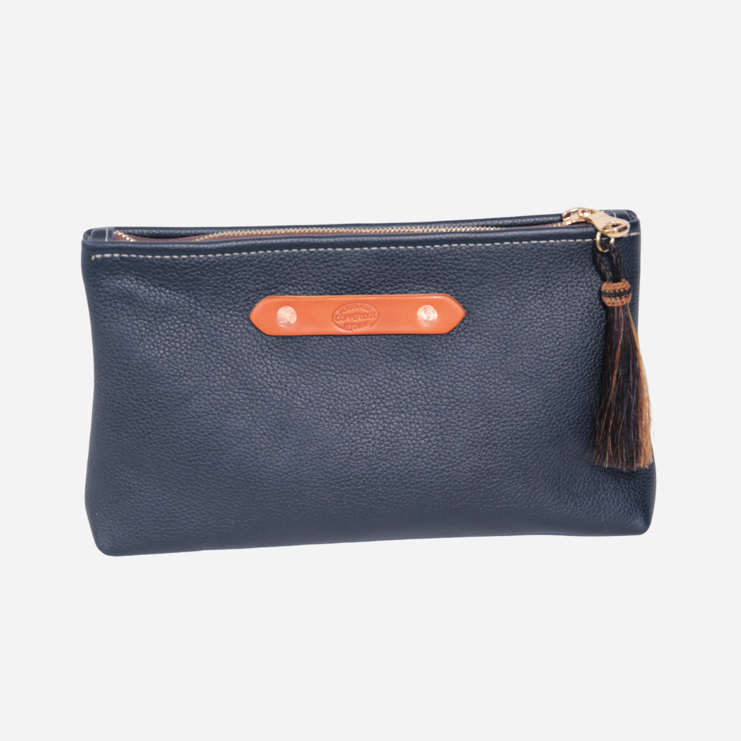 Midnight Navy Zippy Clutch