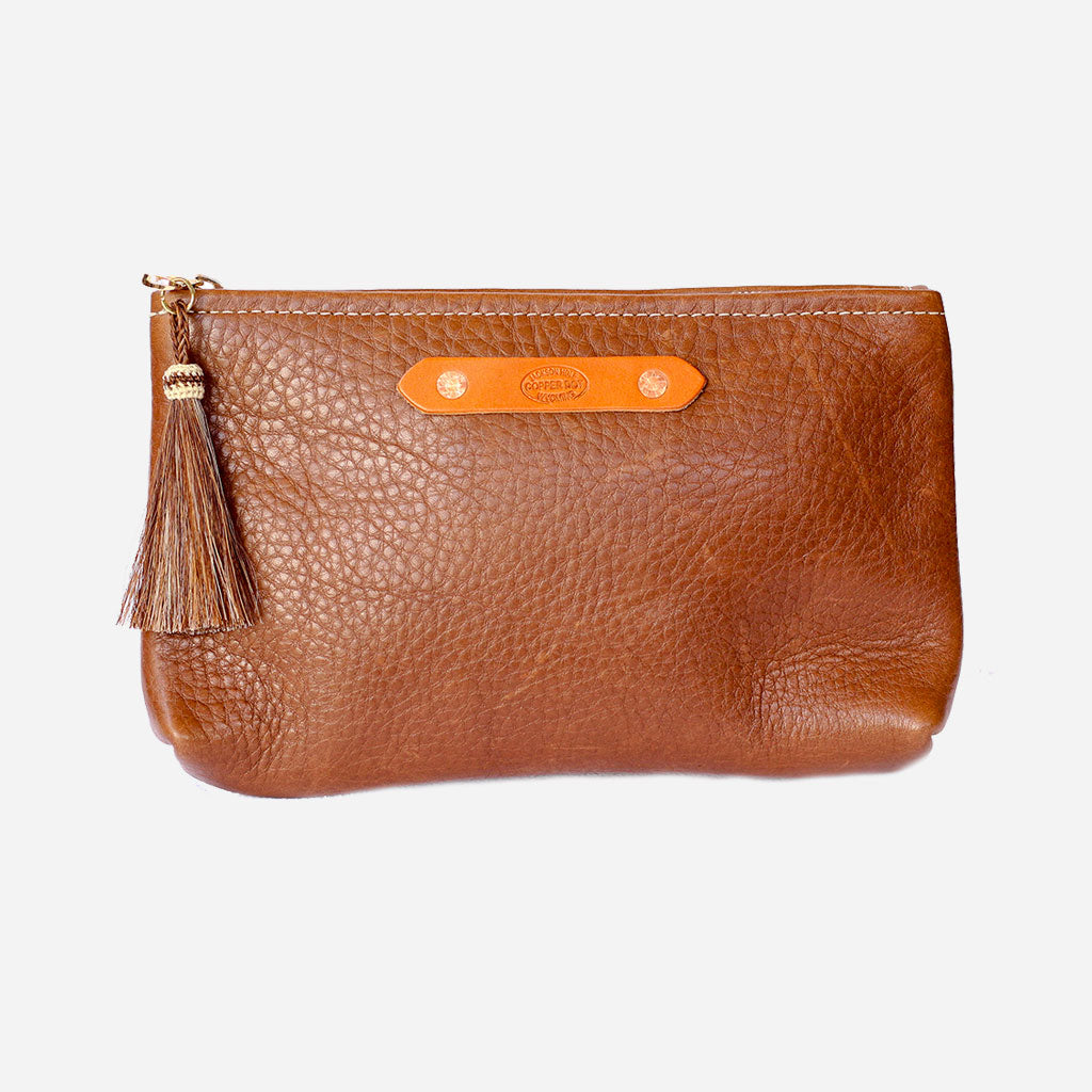 Zippy Clutch Walnut Brown | Copperdot Leather
